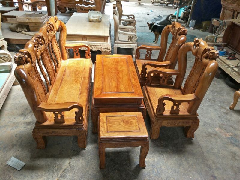 bàn ghế phòng khách gỗ hương đá