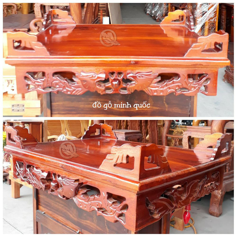 Bàn thờ gỗ tràm chạm khắc hình rồng (SP121)
