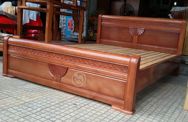 Mẫu giường gỗ xoan đẹp số 7