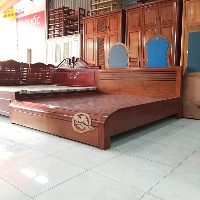 Mẫu giường gỗ xoan đẹp