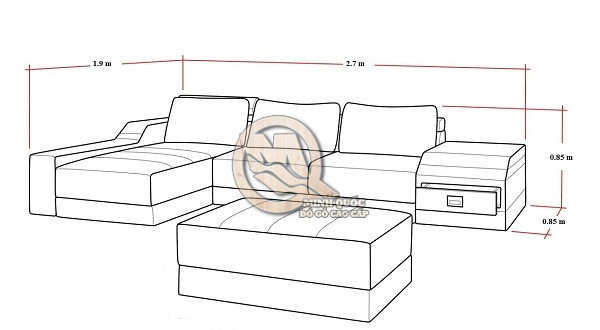 Kích thước sofa góc L với không gian vừa