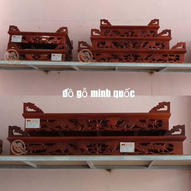 Trang thờ treo tường gỗ tràm - Sản phẩm của Cơ sở đồ gỗ Minh Quốc