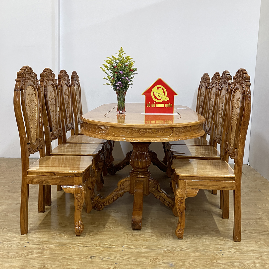 Cách chọn bàn ăn 8 ghế gỗ chất lượng cho gia đình