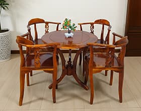 Bàn Trà 4 Ghế Gỗ Tràm - SP1045