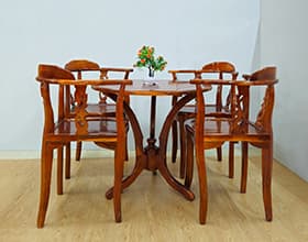 Bàn Trà 4 Ghế Gỗ Tràm - SP1045